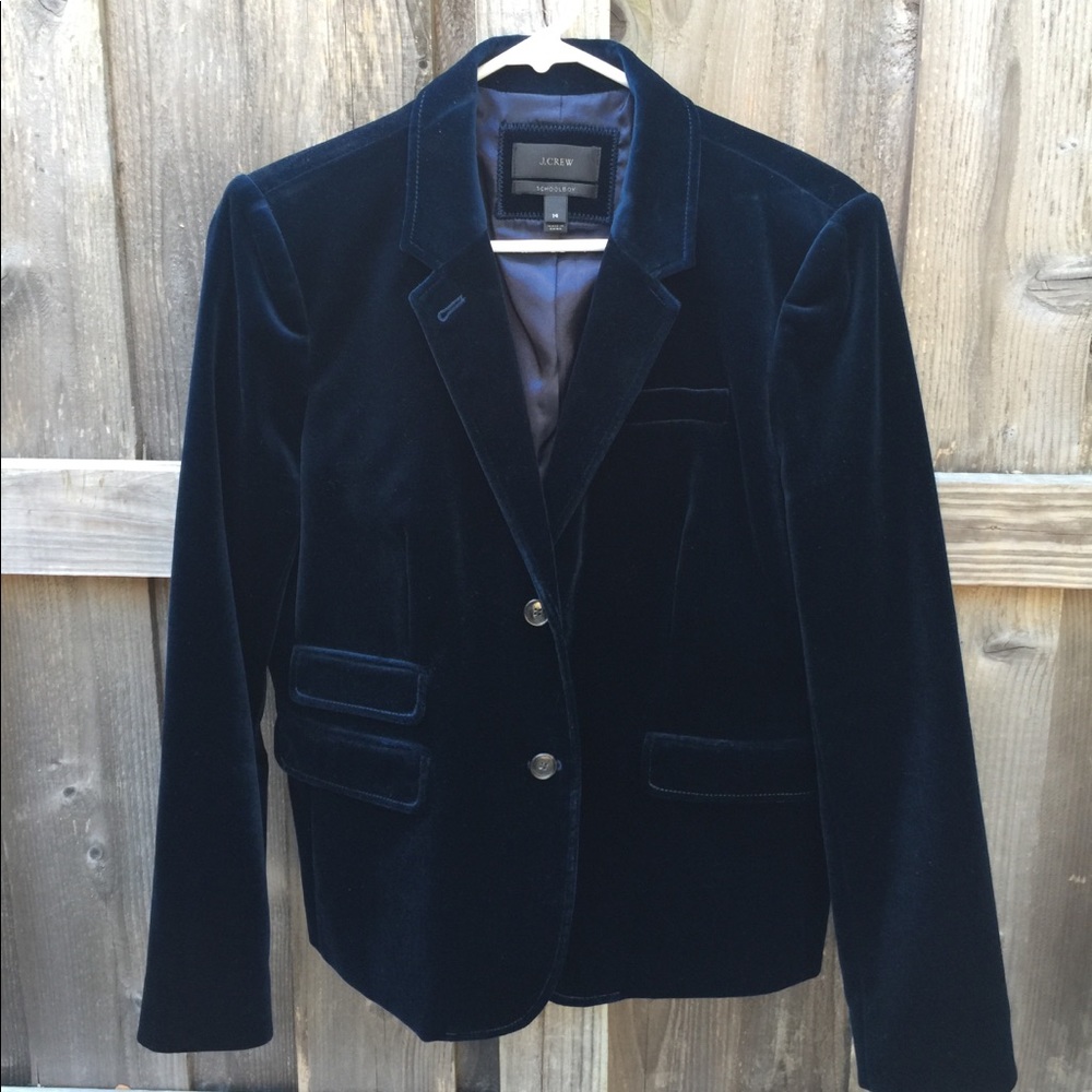 J Crew Velvet Schoolboy Blazer